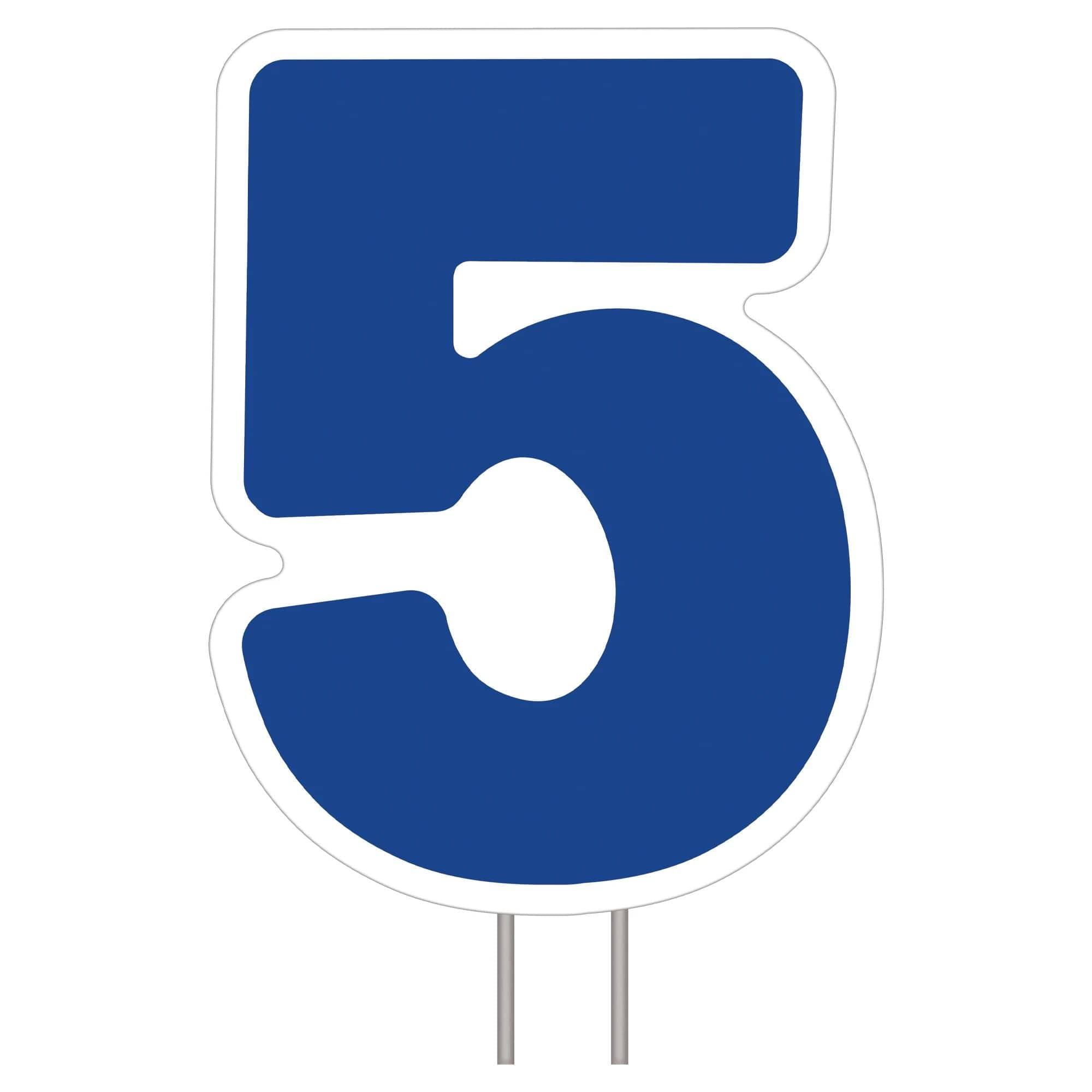 Amscan BIRTHDAY Blue Number 5 Yard Sign