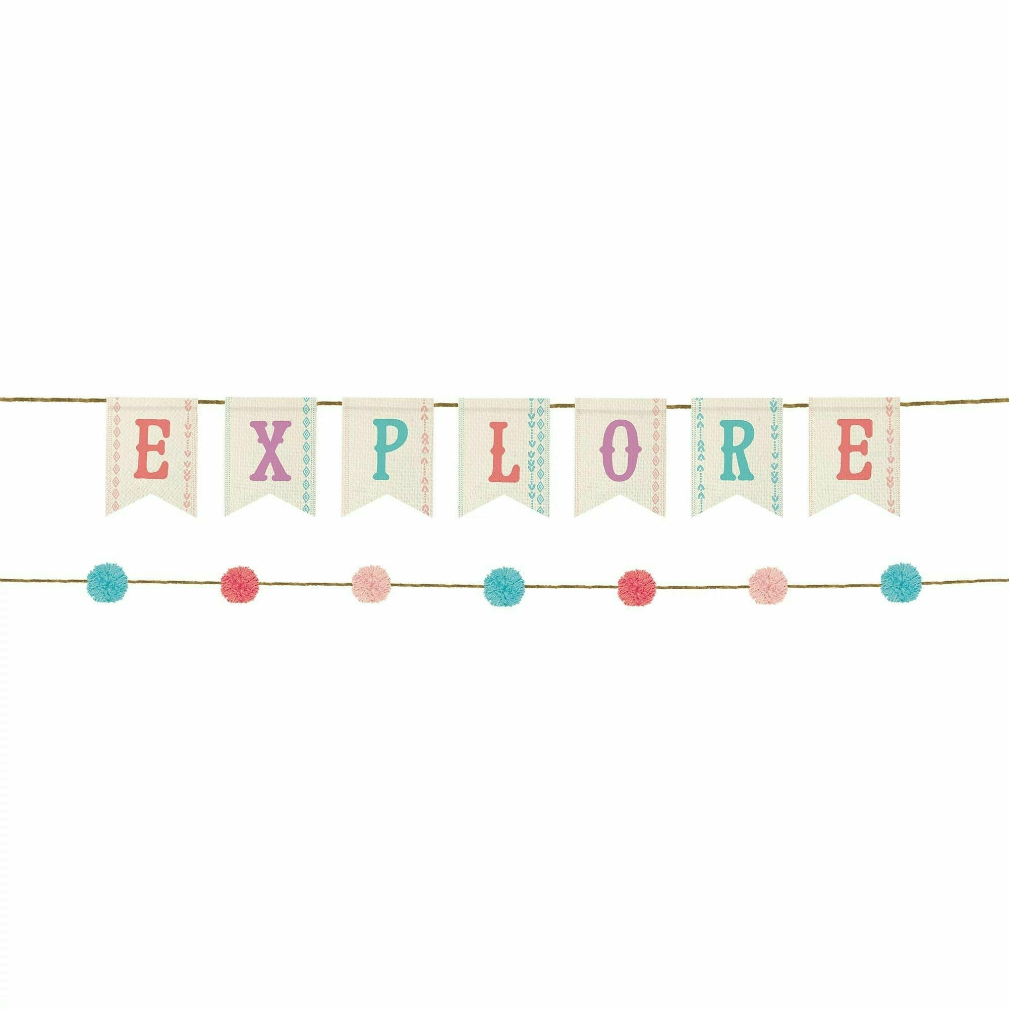 Amscan BIRTHDAY Free Spirit Canvas & Pom Pom Banners