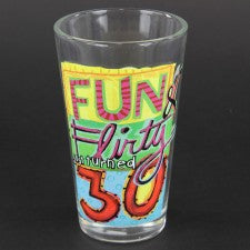 Amscan BIRTHDAY "Fun & Flirty Just Turned Thirty" Beer Pint Glass