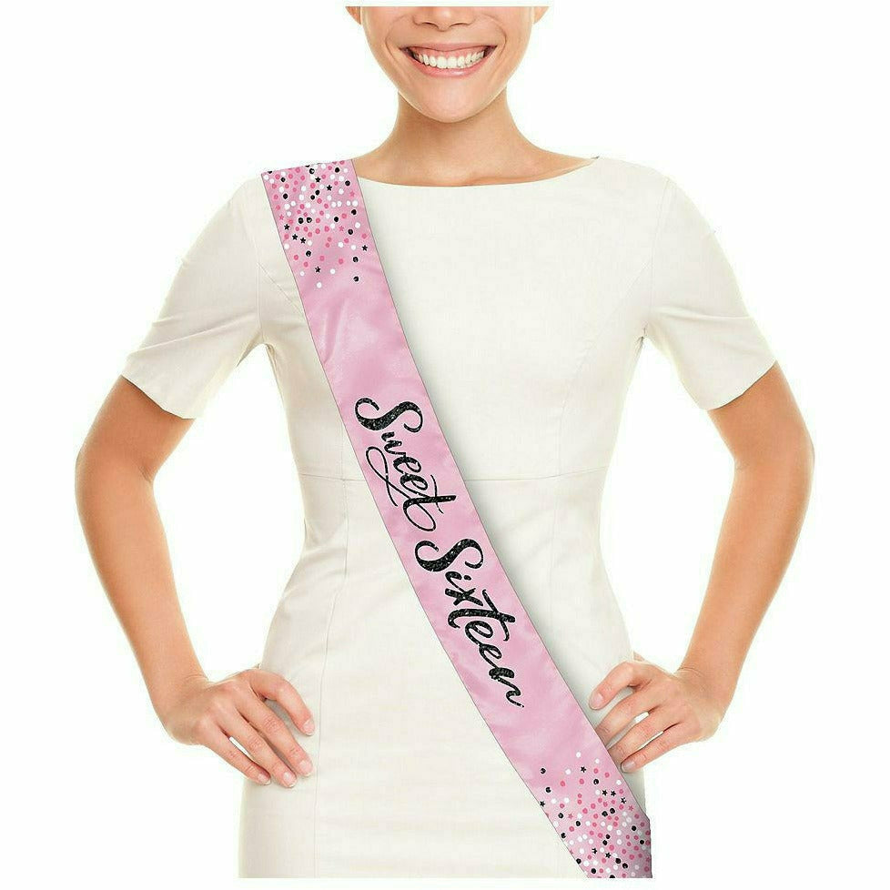 Amscan BIRTHDAY Glitter Elegant Sweet 16th Birthday Sash