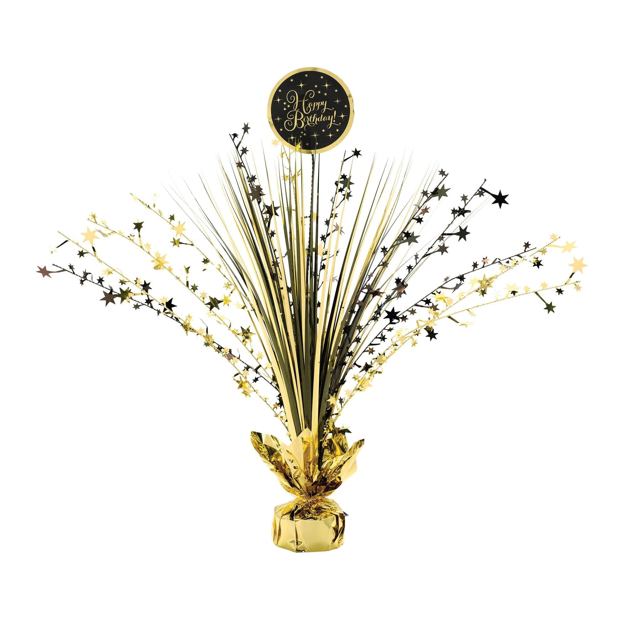 Amscan BIRTHDAY Gold Birthday Foil Spray Centerpiece