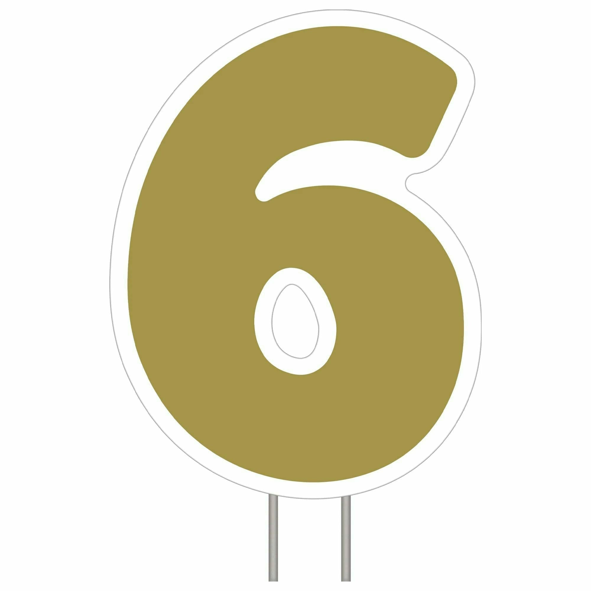 Amscan BIRTHDAY Gold Number 6 Yard Sign