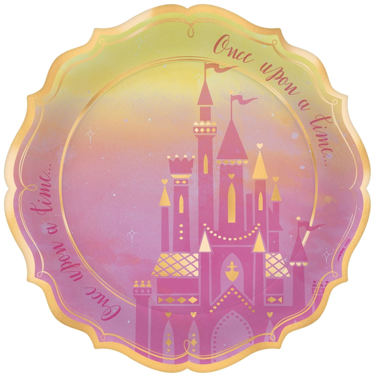 Amscan BIRTHDAY: JUVENILE ©Disney Princess Metallic Shaped Lunch Plates