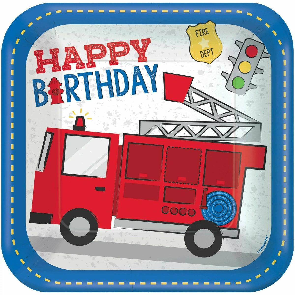 Amscan BIRTHDAY: JUVENILE First Responders 9&quot; Square Plates