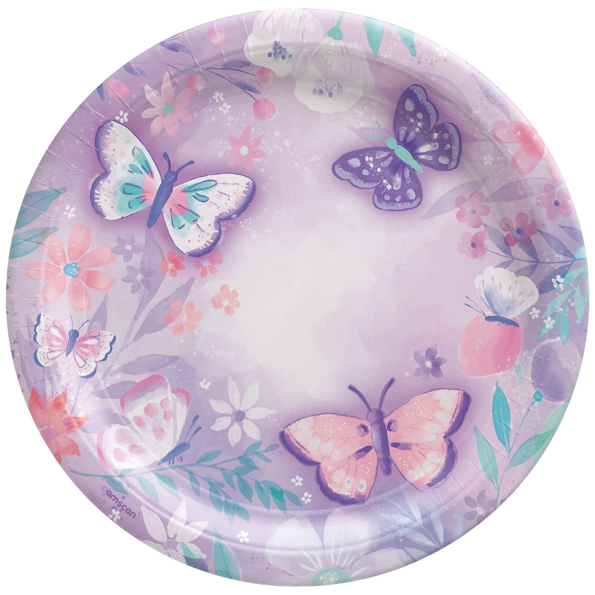 Amscan BIRTHDAY: JUVENILE Flutter Round Lunch Plates