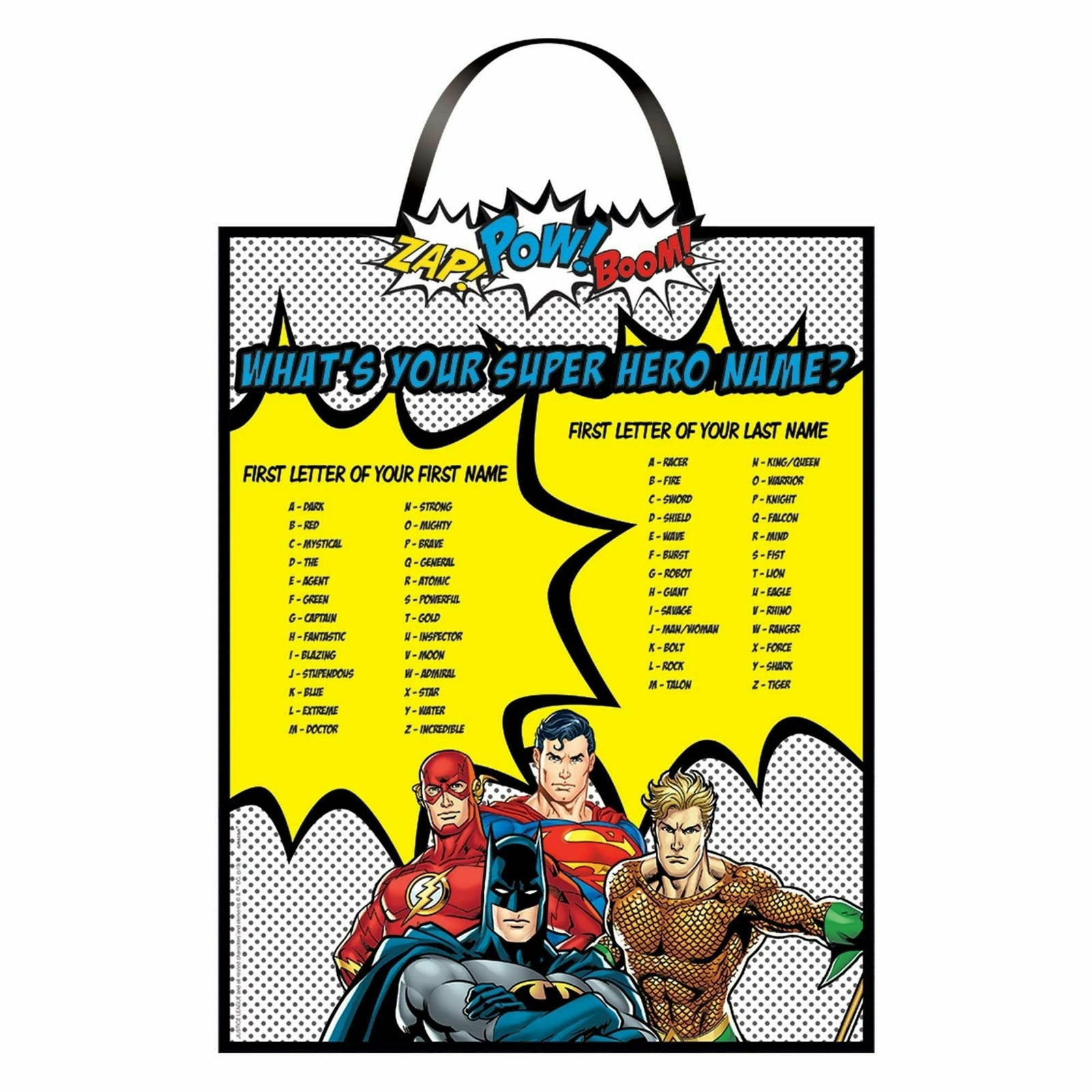 Amscan BIRTHDAY: JUVENILE Justice League Heroes Unite Superhero Name Sign