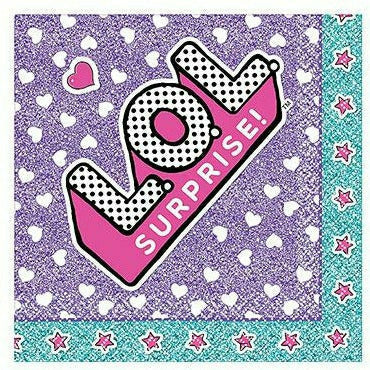 Amscan BIRTHDAY: JUVENILE L.O.L. Surprise! Beverage Napkins 16ct