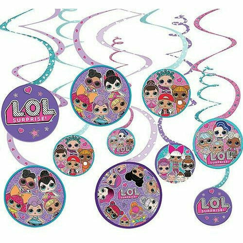 Amscan BIRTHDAY: JUVENILE L.O.L. Surprise! Swirl Decorations 12ct