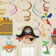 Amscan BIRTHDAY: JUVENILE LITTLE PIRATE SWIRL DECORATIONS