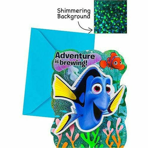 Amscan BIRTHDAY: JUVENILE Premium Prismatic Finding Dory Invitations 8ct