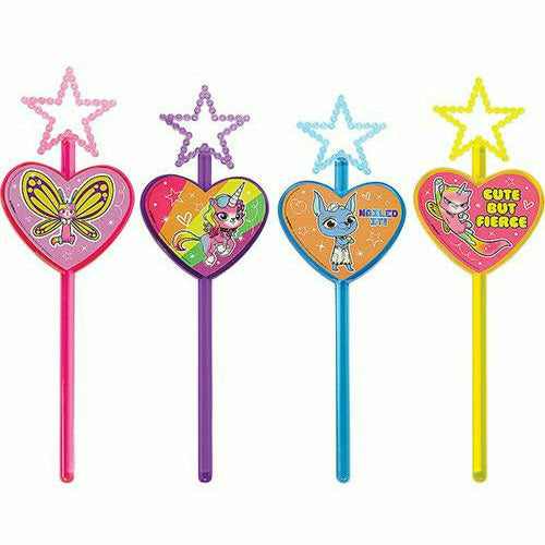 Amscan BIRTHDAY: JUVENILE Rainbow Butterfly Unicorn Kitty Star Wands 8ct