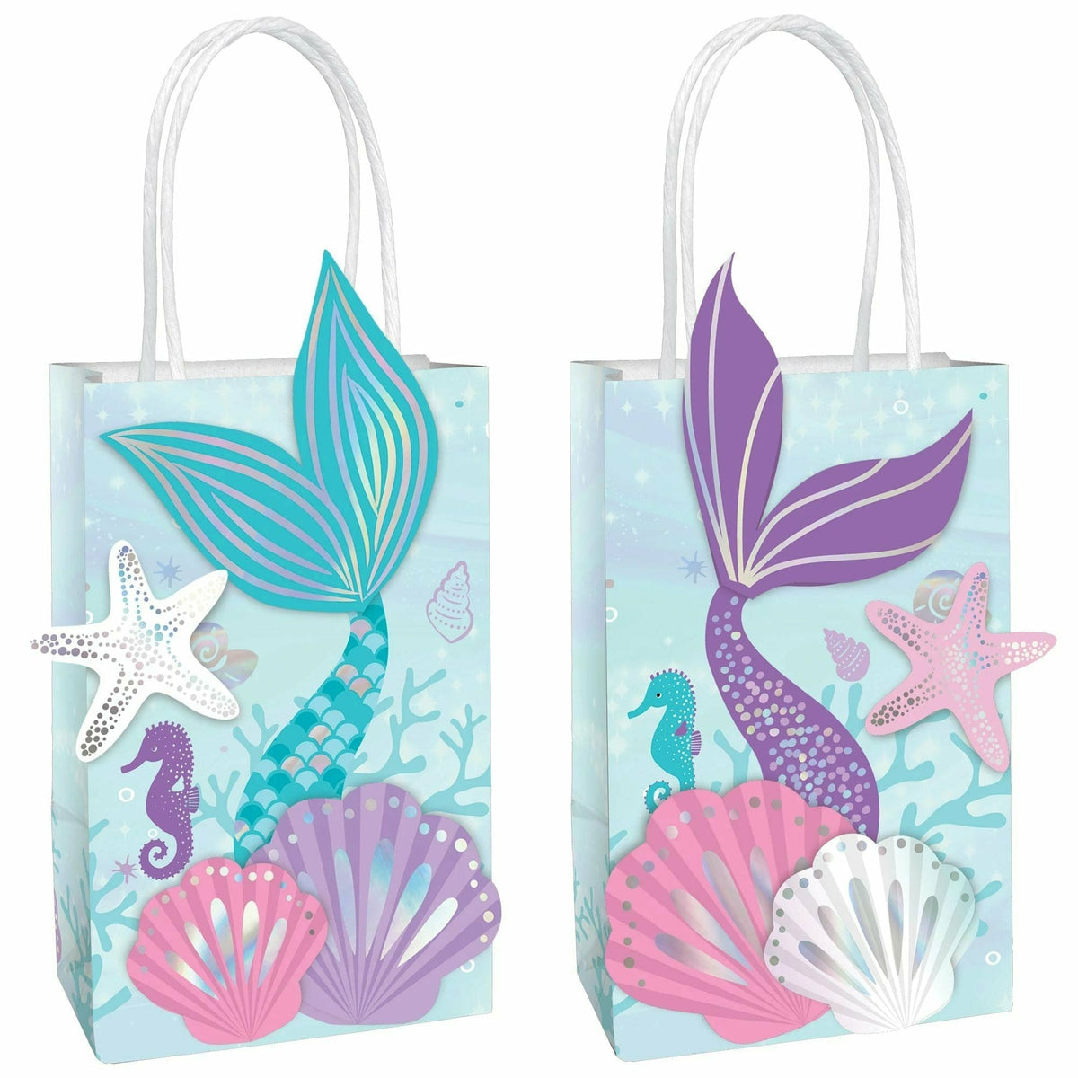 Amscan BIRTHDAY: JUVENILE Shimmering Mermaids Create Your Own Bags