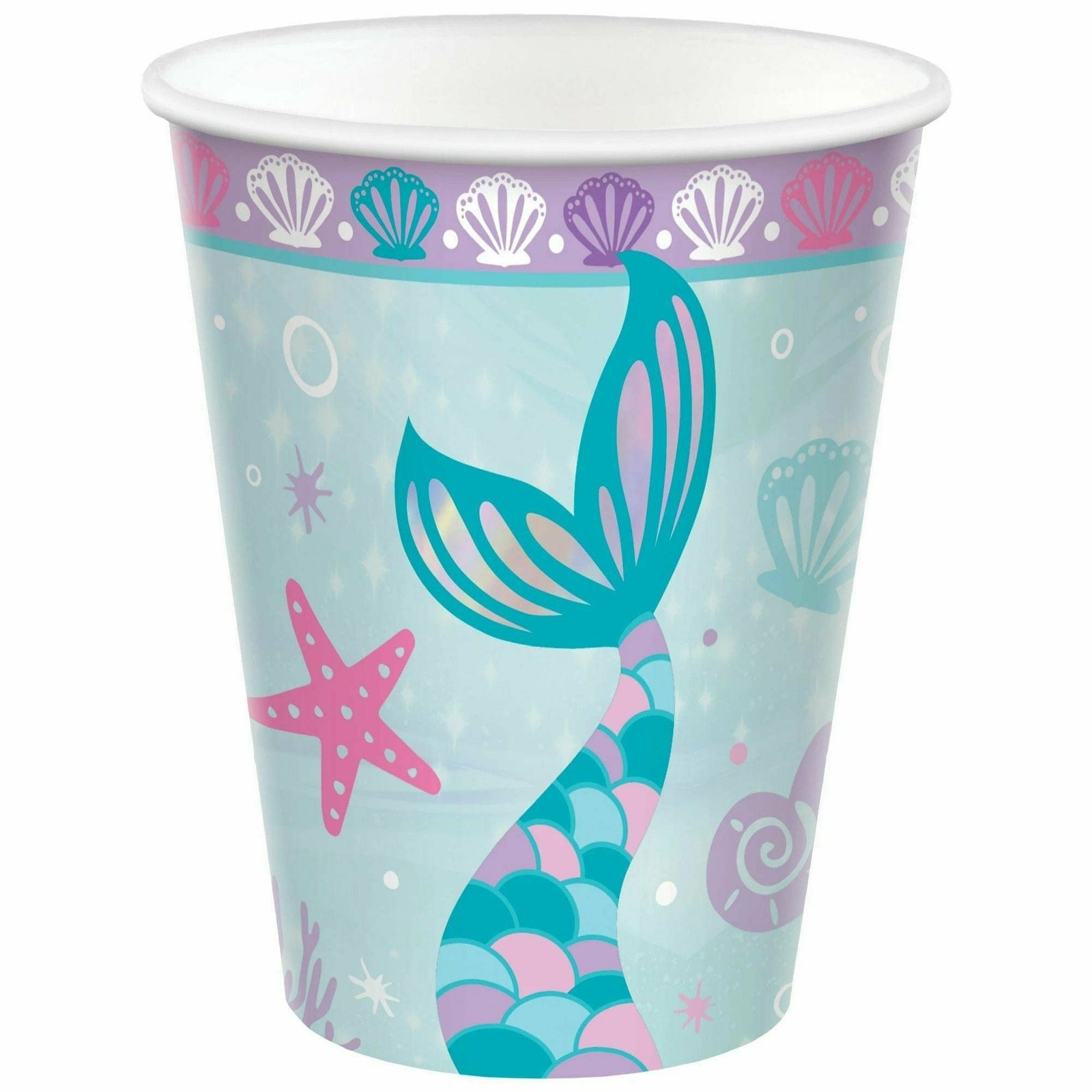 Amscan BIRTHDAY: JUVENILE Shimmering Mermaids Cups, 9 oz.