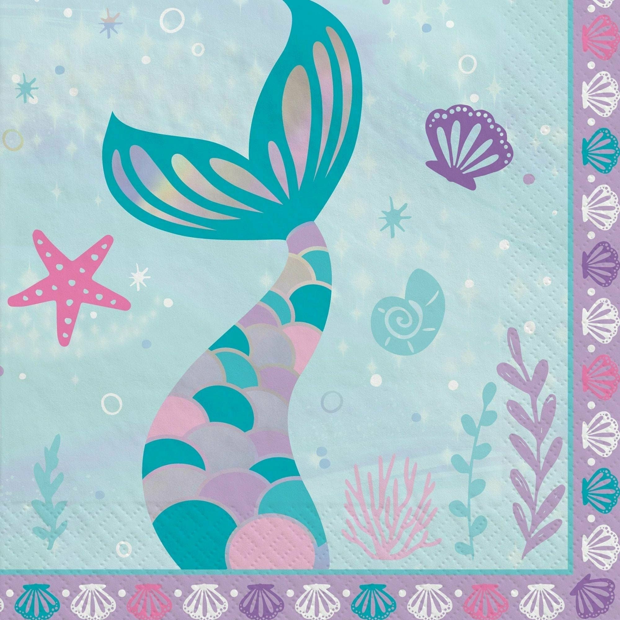 Amscan BIRTHDAY: JUVENILE Shimmering Mermaids Luncheon Napkins