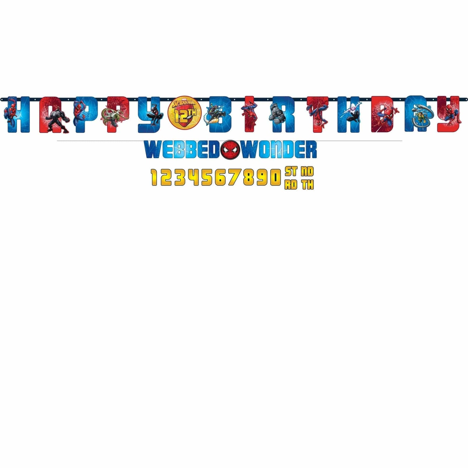 Amscan BIRTHDAY: JUVENILE Spider-Man™ Webbed Wonder Jumbo Letter Banner Kit