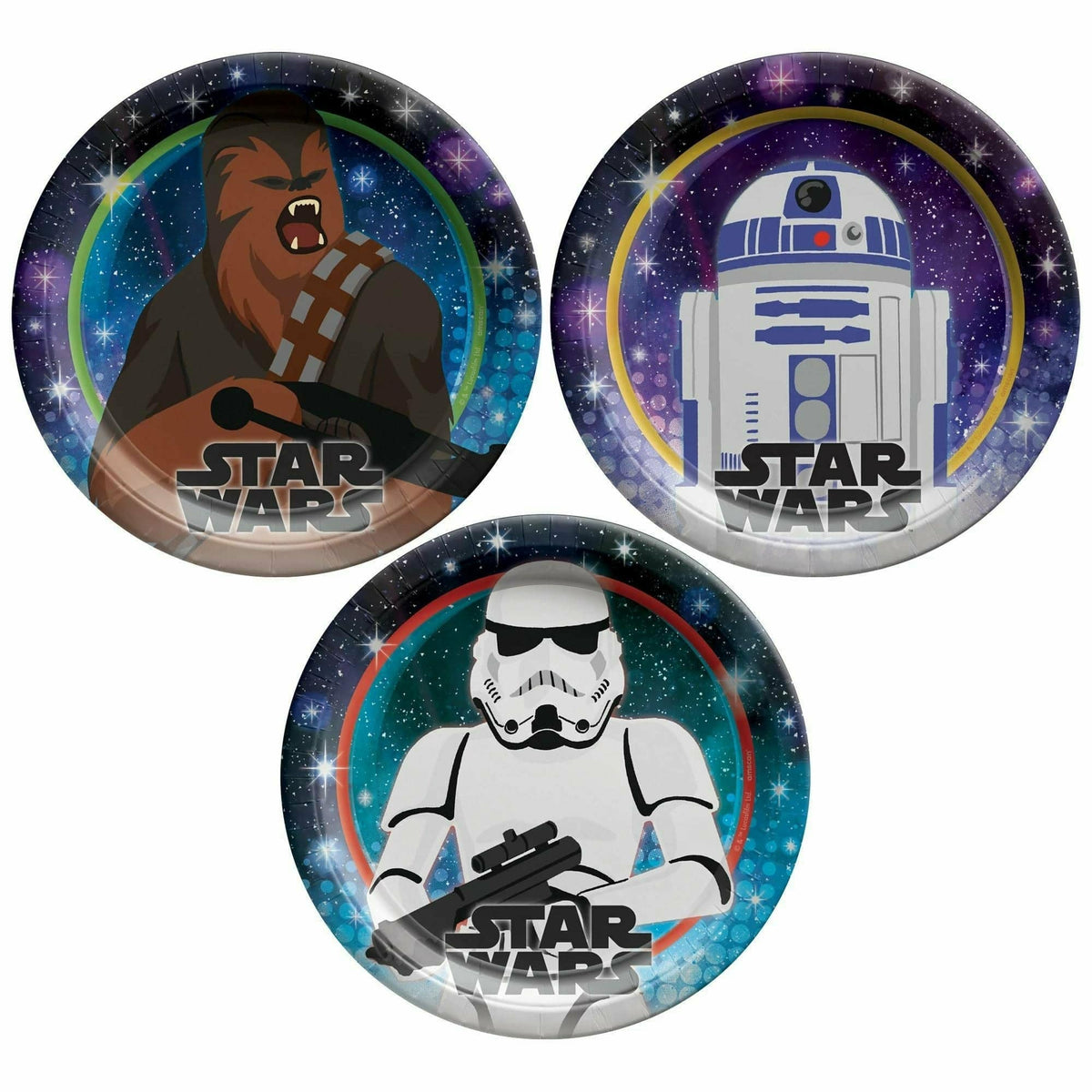 Amscan BIRTHDAY: JUVENILE Star Wars Galaxy of Adventures 7&quot; Round Plates - Assorted