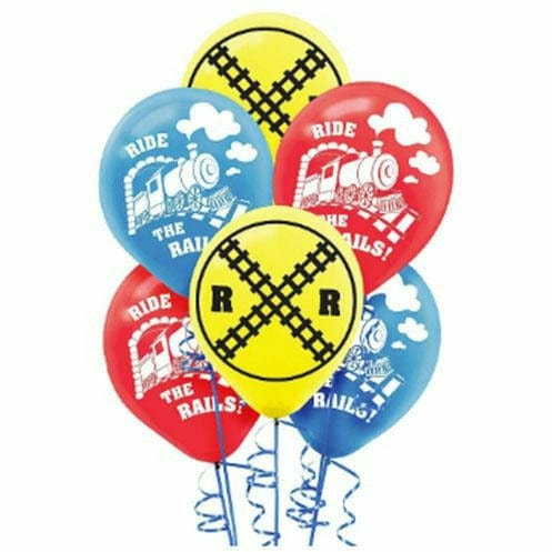 Amscan BIRTHDAY: JUVENILE Train Latex Balloons 6ct, 12&quot;