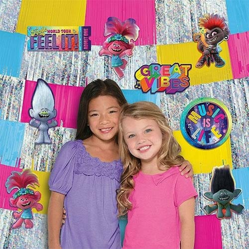 Amscan BIRTHDAY: JUVENILE Trolls World Tour Backdrop Kit 14pc