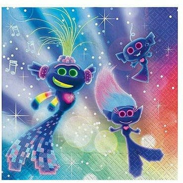 Amscan BIRTHDAY: JUVENILE Trolls World Tour Beverage Napkins 16ct