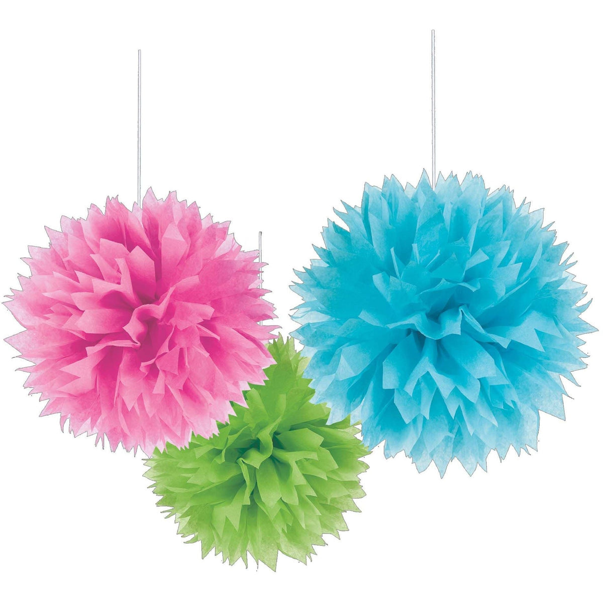 Amscan BIRTHDAY Multi Fluffy Paper Decorations