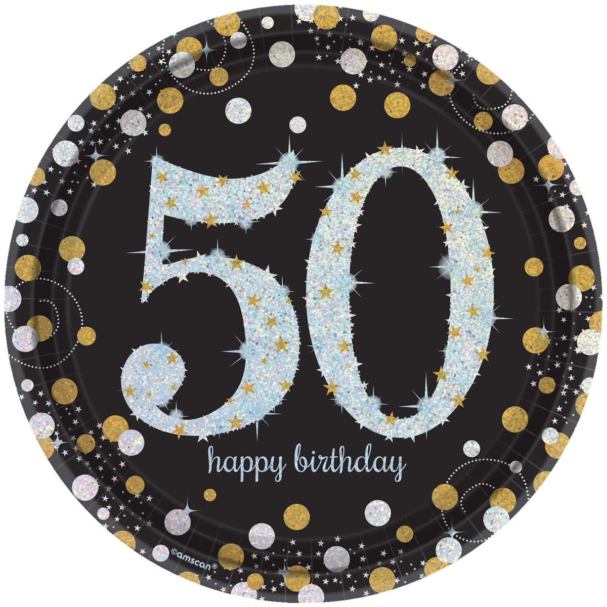 Amscan BIRTHDAY: OVER THE HILL 50 SPARKLING HB 9&quot; PLATES