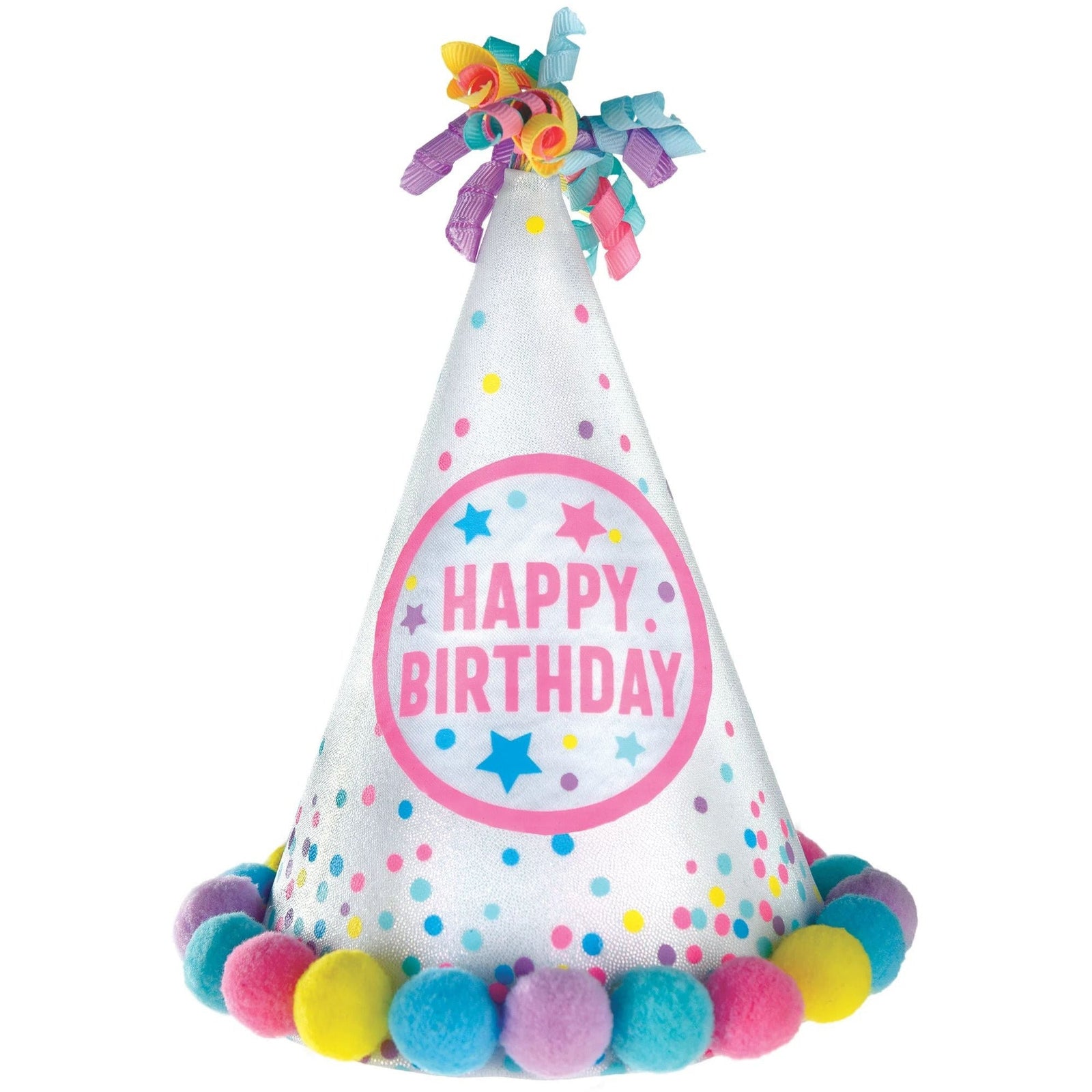 Amscan BIRTHDAY Pastel Party Pom Pom Cone Hat