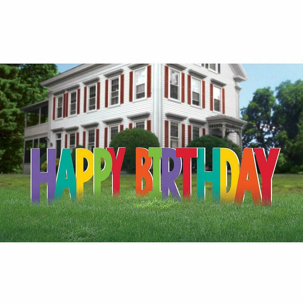 Amscan BIRTHDAY Rainbow Happy Birthday Yard Sign 4pc