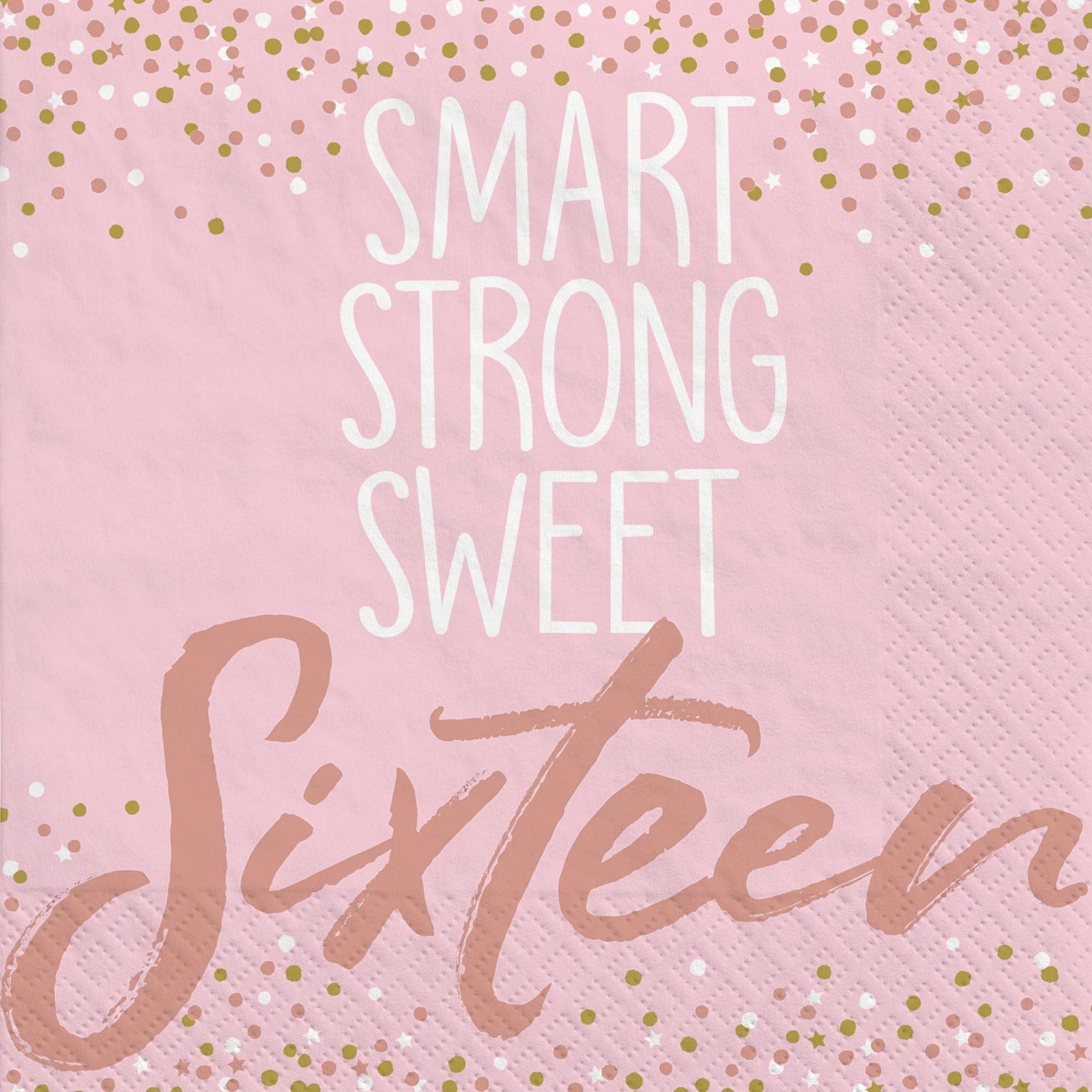 Amscan BIRTHDAY Sixteen Blush Beverage Napkins