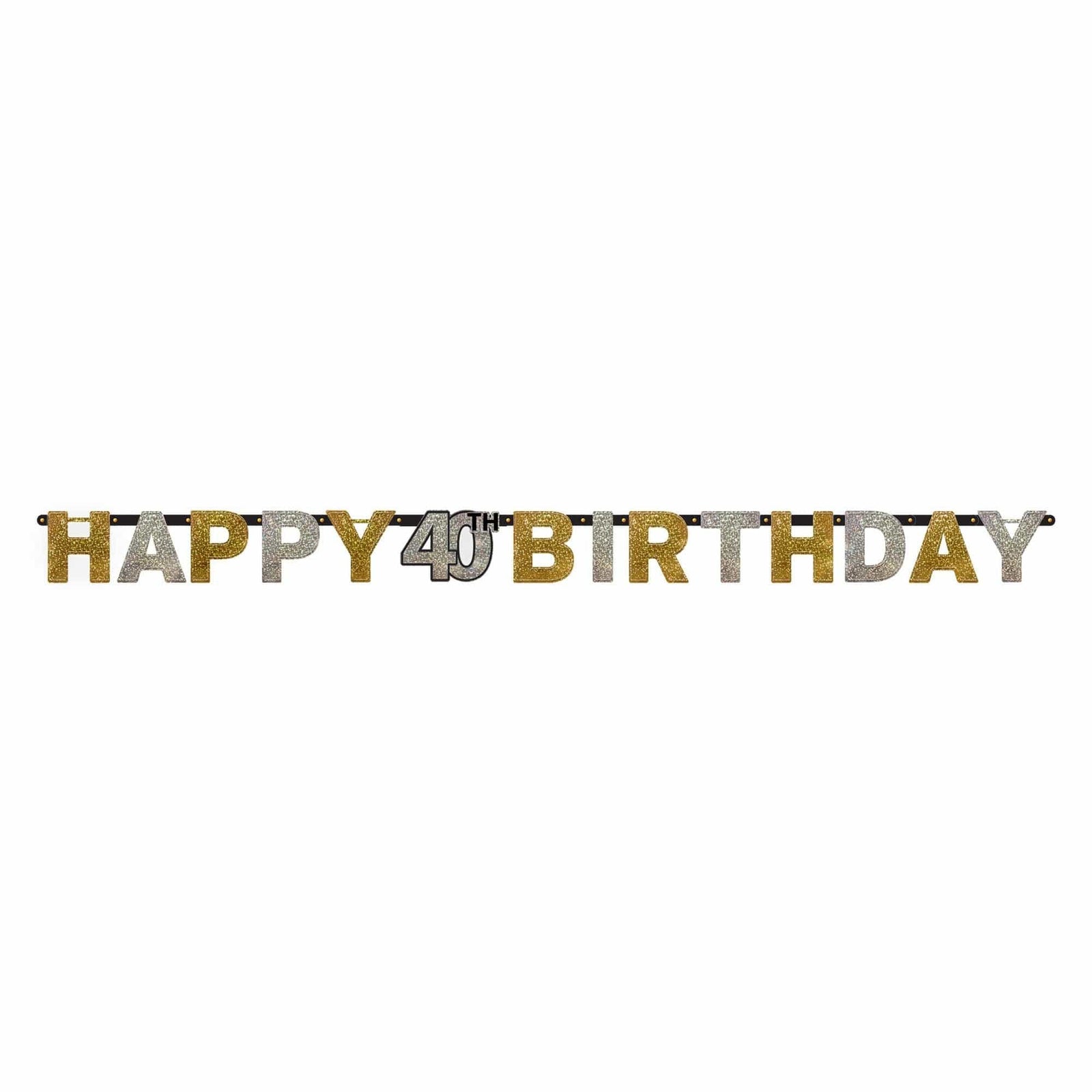 Amscan BIRTHDAY Sparkling Celebration 40 Prismatic Letter Banner