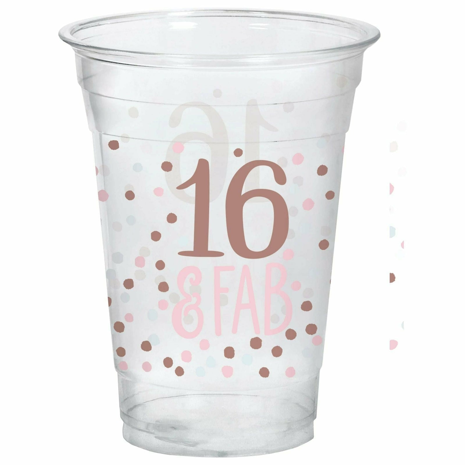 Amscan BIRTHDAY Sweet Sixteen Plastic Cups, 16 oz.