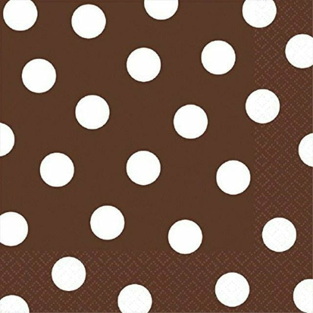 Amscan Brown Polka Dots Lunch Napkins 16ct