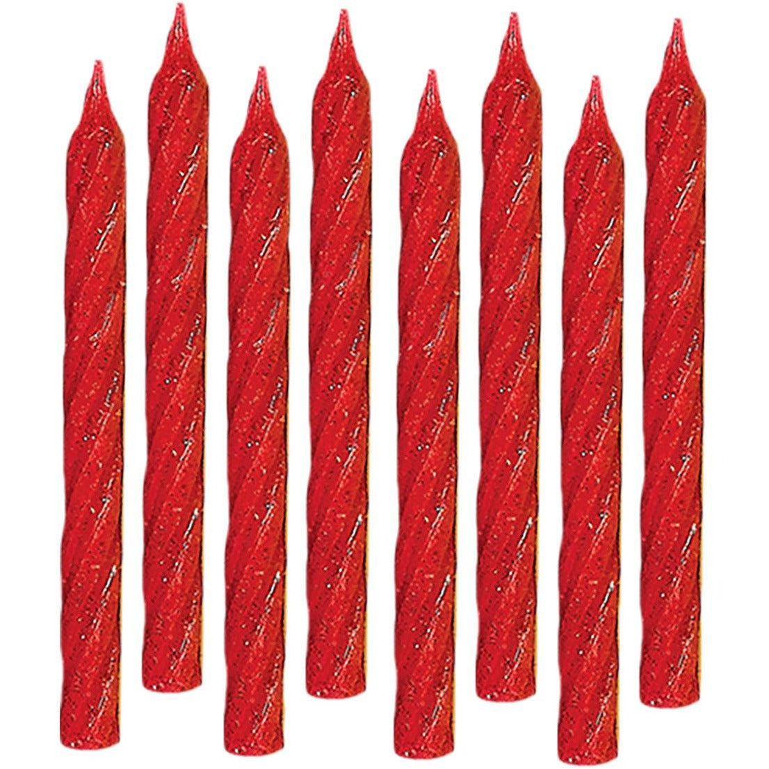 Amscan CANDLES Large Glitter Spiral Candles - Red