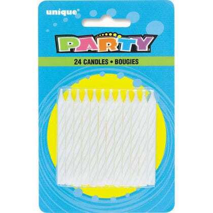 Amscan CANDLES White Candy Stripe Spiral Candles