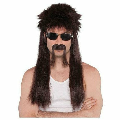 Amscan COSTUMES: WIGS Mullet Wig &amp; Moustache