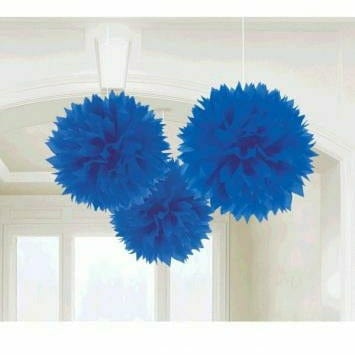 Amscan DECORATIONS BRIGHT BLUE FLUFFY DECORATION