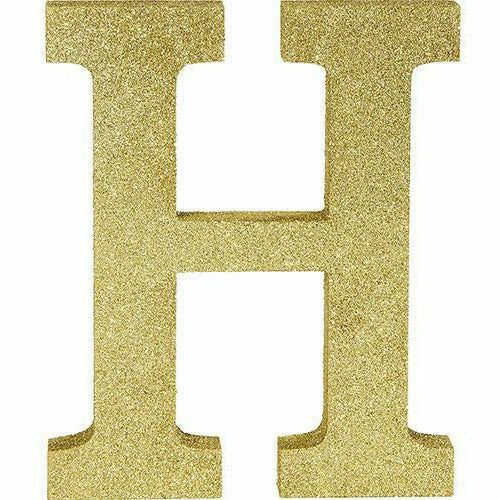 Amscan DECORATIONS Glitter Gold Letter H Sign