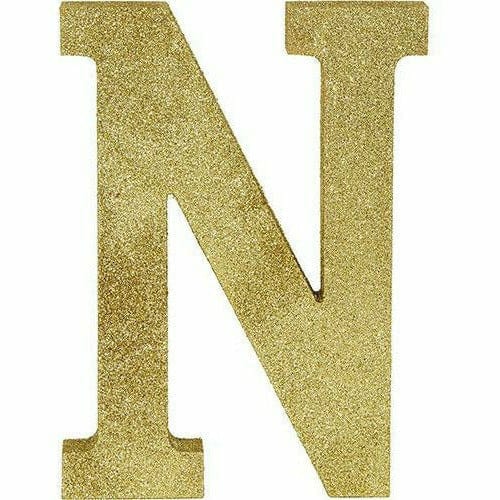 Amscan DECORATIONS Glitter Gold Letter N Sign