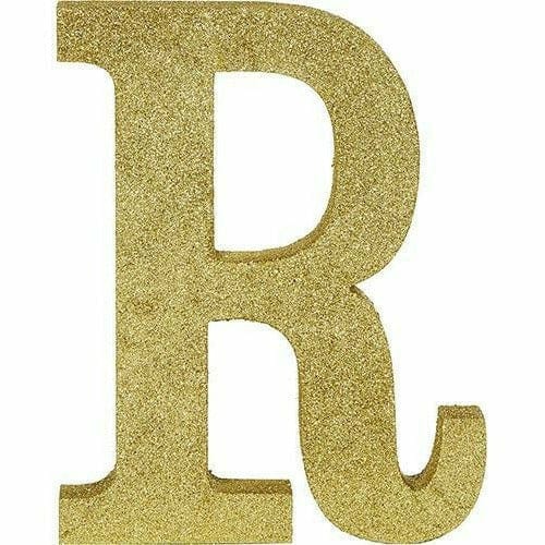 Amscan DECORATIONS Glitter Gold Letter R Sign