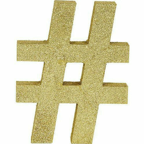 Amscan DECORATIONS Glitter Gold # Symbol Sign