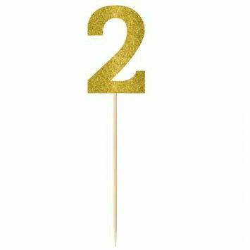 Amscan DECORATIONS Gold #2 pick 14.5&quot;