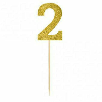 Amscan DECORATIONS Gold #2 pick 7.5&quot;