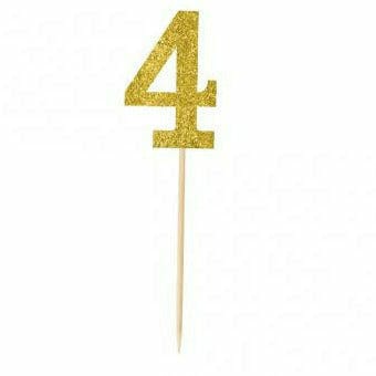 Amscan DECORATIONS Gold #4 pick 7.5"