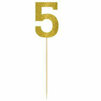 Amscan DECORATIONS Gold #5 pick 14.5&quot;