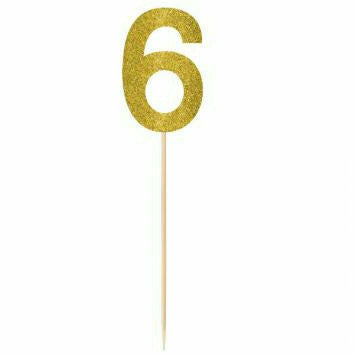 Amscan DECORATIONS Gold #6 pick 14.5"