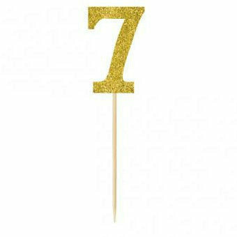 Amscan DECORATIONS Gold #7 pick 7.5"