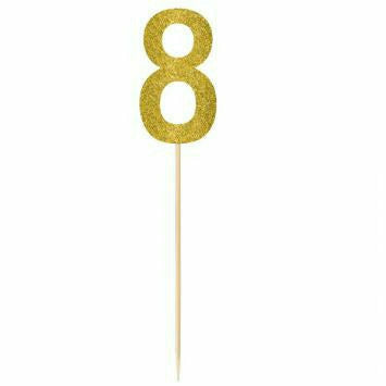 Amscan DECORATIONS Gold #8 pick 14.5"