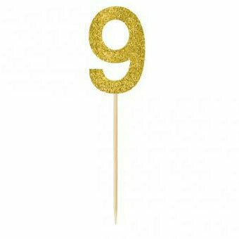 Amscan DECORATIONS Gold #9 pick 7.5&quot;