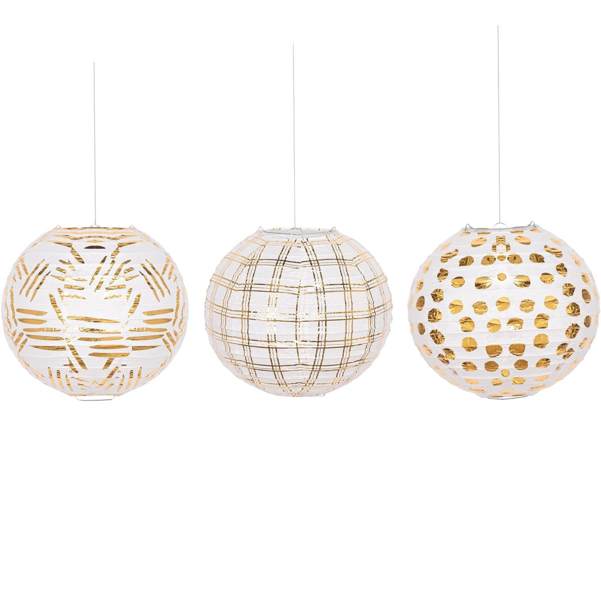 Amscan DECORATIONS Gold Motifs Foil Lanterns