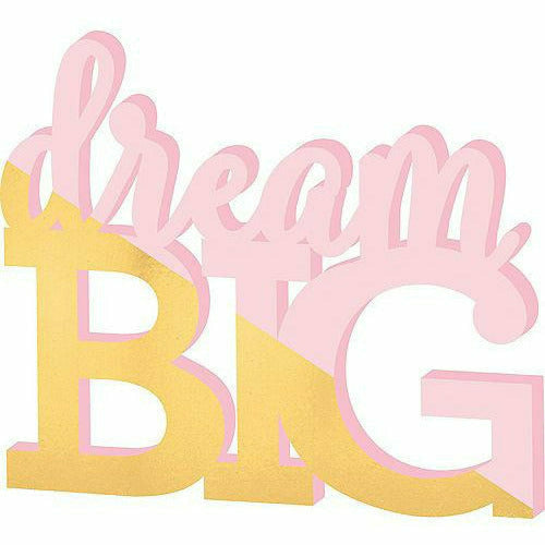 Amscan Decorations Gold &amp; Pink Dream Big Block Letter Sign