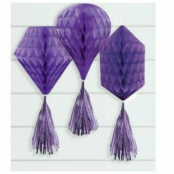 Amscan DECORATIONS HC MINI W/ TASSEL NEW PRPL